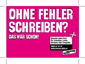 Werbung 85x60 Schreiben